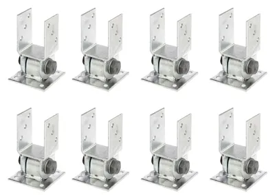 Immagine prodotto di Supporti per pali Alberts 8 x, parte superiore mobile, da avvitare, 71 mm, zincati a caldo