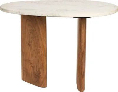 Produktbild von Housecraft Living Tanda Beistelltisch 56x37 cm Marmor/ Holz Beige