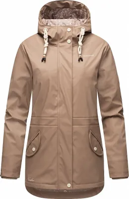 Produktbild von Navahoo Damen Regen Jacke Parka Wasserdicht Gefüttert Funktionsjacke Ocean Heart Taupe Gr. 38 - M