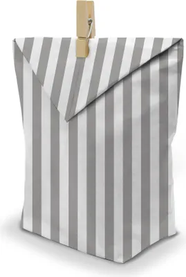 Produktbild von itenga 24x Geschenktüten 17x26 cm Muster Streifen + Klammern (T03)