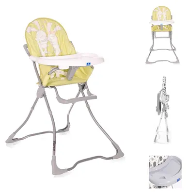 Produktbild von Lorelli Kinderhochstuhl Marcel, klappbar, Bechervertiefung, abwaschbarer Stoff beige gelb