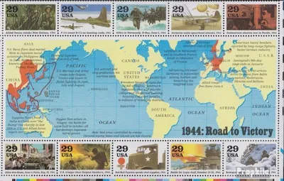 Produktbild von Briefmarken USA 1994 Mi Block34 (kompl.Ausg.) postfrisch Zweiter Weltkrieg