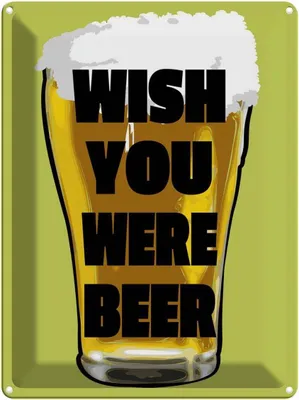 Produktbild von vianmo Blechschild 40x30 cm Wish you were beer Bier