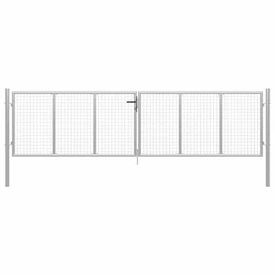Image de vidaXL Portail de jardin Acier galvanisé 415 x 150 cm Argenté