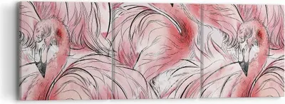 Produktbild von Bild auf Leinwand - Leinwandbild - 3 Teile - Flamingo Pink Exotik - 90x30cm - Wand Bild - Wanddeko - Wandbilder - Leinwanddruck - Bilder - Wanddekoration - Leinwand bilder - Wandbild - CA90x30-5070