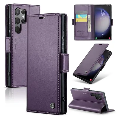 Immagine prodotto di Custodia Galaxy S23 Ultra 5G, Custodia in pelle con funzione stand per Samsung Galaxy S23 Ultra 5G Viola