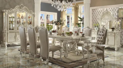Produktbild von Esszimmer Set Barock Rokoko Tisch 8x Stühle Buffet Spiegel Kommode 11tlg.Gruppe