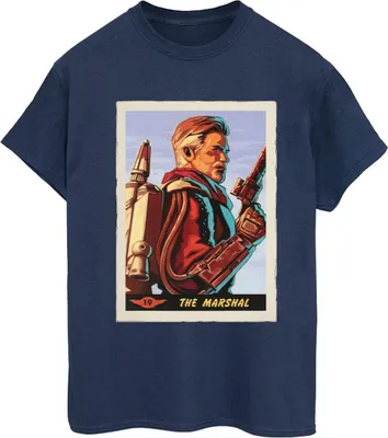 Image de T-shirt pour femme Star Wars - "The Mandalorian, Le Marshal", référence BI45843 (taille S), couleur bleu marine