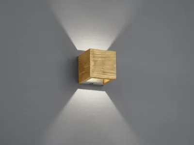 Immagine prodotto di Trio Leuchten - Casa di campagna I Applique vintage in legno 11 cm incl. LED dimmerabile - Linc Dimmer I Dimmerabile I Soggiorno I Camera da letto I Su I Giù - Quadrato - I (non sostituibile) LED