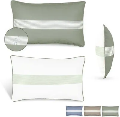 Obrázok produktu pre Ibenzoa® 2-dielna sada poťahov na dekoračné vankúše „Formentera“ – odolné voči vode, nečistotám a UV žiareniu, 100% polyester Oxford, vhodné na vnútorné aj vonkajšie použitie