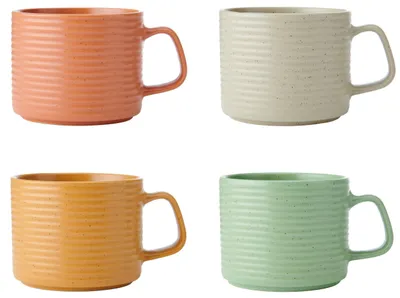 Obrázok produktu pre KitchenCraft Idilica stohovacie kameninové hrnčeky - sada 4ks | 400ml