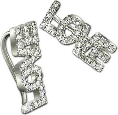 Produktbild von SilberDream Damen Ohrringe Ear Cuff LOVE Zirkonia Ohrklemme 925 Silber D2GSO501W