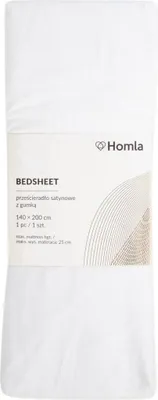 Produktbild von HOMLA DANIELLE weißes satiniertes Blatt 180x200 cm