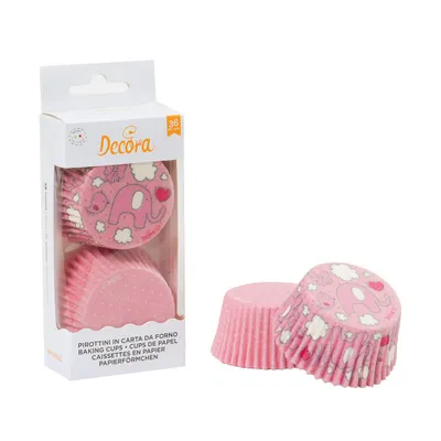 Produktbild von Muffin-Körbchen 36St. rosa Elefant