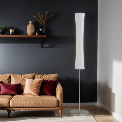 Produktbild von LED Stehlampe Modern "Terra" Nickel Matt weiß Metall Glas Standleuchte Wohnzimmer