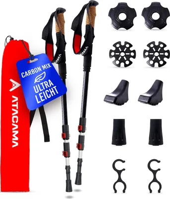 Obrázek produktu pro ATACAMA Nordic Walking hole pro muže a ženy Skládací a teleskopické hole z uhlíkových vláken