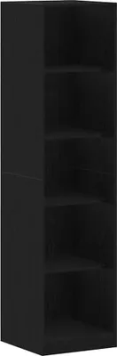 Image de vidaXL Armoire avec étagère noir aspect chêne 50 x 50 x 200 cm