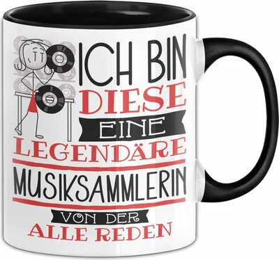 Produktbild von Musiksammlerin Tasse Geschenk Ich Bin Diese Eine Legendäre Musiksammlerin Von Der Alle Reden Geschenkidee Geburtstag Weihnachten (Schwarz)