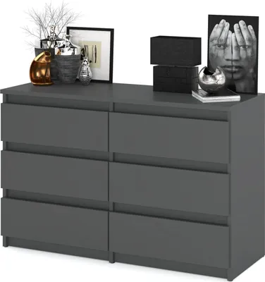 Produktbild von STIV Möbel | Komoda / kredens z 6 szufladami - szary , wys. 71 cm szer. 100 cm gł. 33 cm