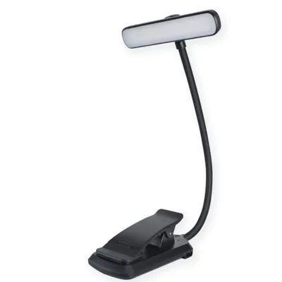 Produktbild von LED-Leselampe für Bücher, Klemmleuchte, USB-C, 25 LEDs, 3 Farbtemperaturen & dimmbar, 360° drehbarer Hals, bis 80 Std. Akku, für Bett & E-Reader