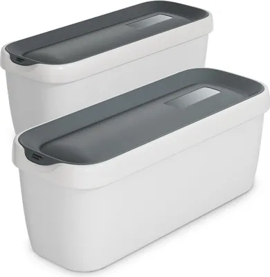 Image de Klarstein Bac à Glace avec Couvercle – Lot de 2 x 1,5L, Plastique Durable, Compatible Machine à Crème Glacée, à Granités et à Yaourts, Lavable au Lave-Vaisselle, Accessoire Bac de Glace