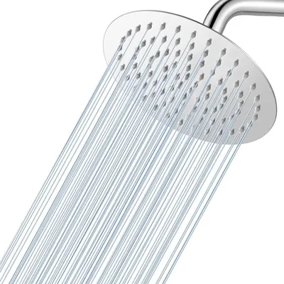Produktbild von Regendusche Duschkopf 20cm Rund Chrom Edelstahl 304 Wassersparend Anti-Verstopfungs-Silikondüsen