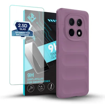 Produktbild von Handy Hülle für Xiaomi Redmi Note 15 5G mit 9H Displayglas Displayschutz Plus Grip Case Cover Schutzhülle Softgrip Farbe: Violett