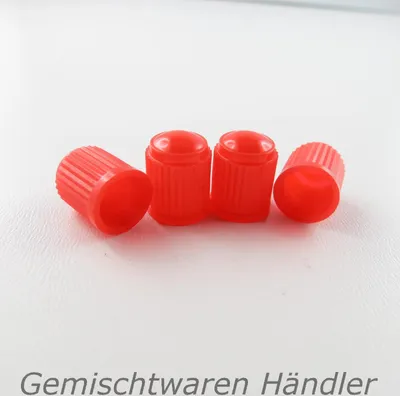 Produktbild von 4 x Ventilkappe Auto Kfz Motorrad Fahrrad Moped Kappen Plaste Rot Valve Car Cap