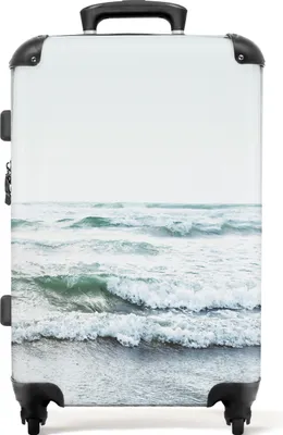 Produktbild von NoBoringSuitcases.com® Großer Koffer - Meer - Wellen - Natur - Wasser - Strand - Kombinationsschloss TSA - Hartschalen Trolley 4 Rollen - 72 liter - Reisekoffer - 66 cmKoffer Mittelgroß 67x43x25 cm, 72L,