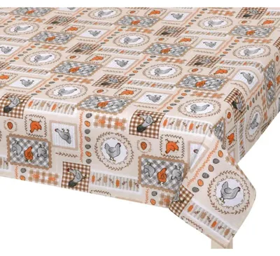 Obrázok produktu pre Veľkonočný obrus – 100 x 100 cm – béžový, sivý, oranžový