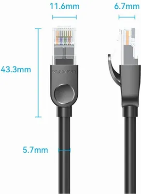 Produktbild von Vention Cat 6 UTP Ethernet Patch Kabel 10M Schwarz
