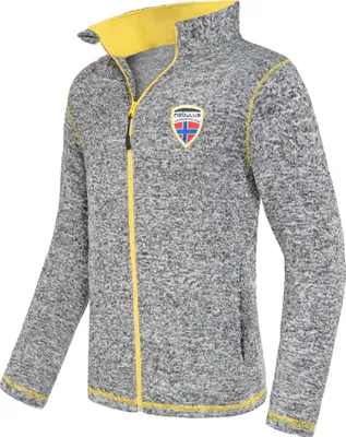 Imagen del producto de Chaqueta de forro polar Nebulus LANAI para hombre, chaqueta de forro polar cálida, con cremallera frontal completa, modelo P5157, para hombre, color gris-amarillo, talla M