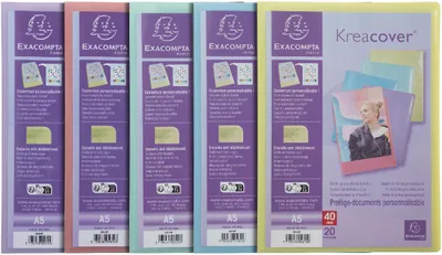 Produktbild von Exacompta 5810E Sichtmappen A5 Kreacover Pastell 20 Hüllen sortierte Farben