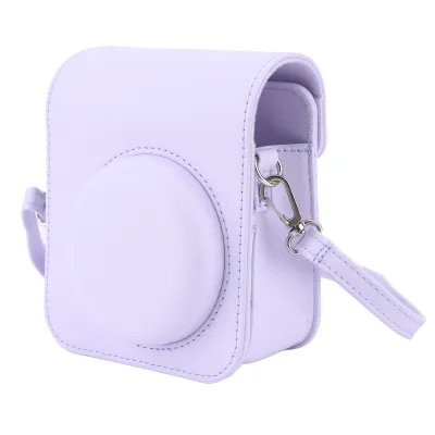 Obrázek produktu pro Mini instantní fotoaparát Ochranná taškaPolyuretanpouzdro na fotoaparát s nastavitelným ramenním popruhem pro fotoaparát Fujifilm Instax Mini 12 fialová