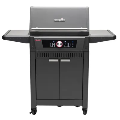 A dark gray Char-Broil Evolve gas grill is shown against a white background.
