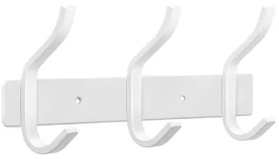 Immagine prodotto di Ganci appendiabiti in acciaio inossidabile, 3 ganci, colore bianco, da montare a parete