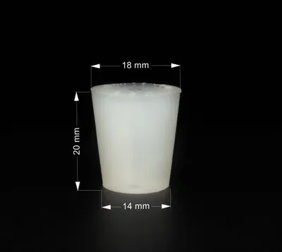 Produktbild von Konische Silikon Stopfen mit Loch 18/14mm - Silikonstopfen