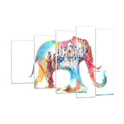 Produktbild von Bilder auf glas - Elefant Indien ethnisch Kultur - 150x100cm - Glasbilder - Wandbilder - Kunstdruck - zum Aufhängen bereit - Wanddekoration aus Glas - Glas Bilder - Wandbild auf Glas - GEG150x100-3037