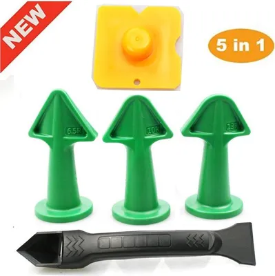 Produktbild von INF 5-in-1 Fugenwerkzeug Set: Kunststoffdüse und Schaber mit Multiwinkelapplikatoren