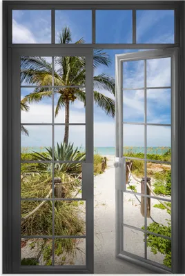 Produktbild von ARTland Wandbild Alu für Innen & Outdoor Idyllischer Blick Weg zum Strand Größe: 80x120 cm