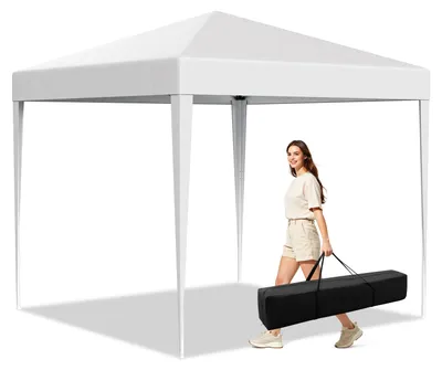 Produktbild von Eikuavons Faziango Pavillon 3x3 m ohne Seitenwände, Pop-Up Faltpavillon mit wasserdichtem 210D-Oxforddach, UV-Schutz 50+, 3-fach höhenverstellbar, Tragetasche, Weiß