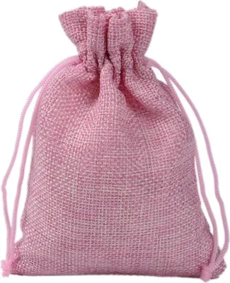 Produktbild von 1 Stück Baumwollbeutel mit Kordelzug, 10 x 14cmLeinenbeutel Baumwolle Stuff Bags Verpackung Beutel Geschenk Taschen für Hochzeit Gunst Süßigkeiten Geschenktüte, Rosa