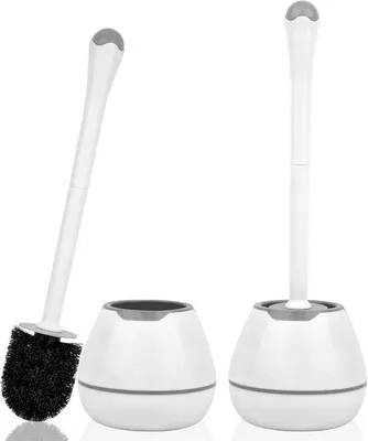 Produktbild von Famanu Toilettenbürste mit Halter, Set von 2, langem Griff, tropfenfest