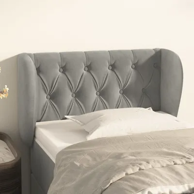 Produktbild von vidaXL Kopfteil mit Ohren Hellgrau 83x23x78/88 cm Samt - Kopfteil - Kopfteile - Bett-Kopfteil - Bettkopfteil