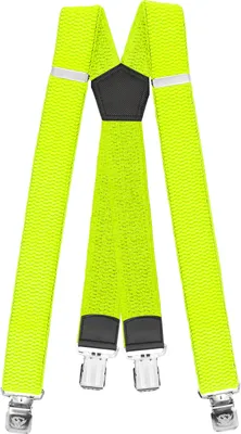 Produktbild von Fabio Farini - 1 Stück 4cm Breites X-Design verstellbar mit extra starken Clipverschluss, Neongelb