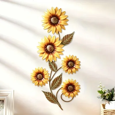 Metall-Wanddeko Sonnenblume, 30x14,6 cm, für Innen & Außen