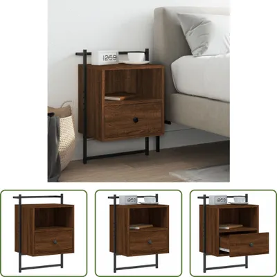 Produktbild von The Living Store Wand-Nachttisch Braun Eiche 40x30x61 cm Holzwerkstoff