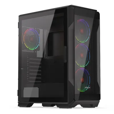 Produktbild von KRUX ATX Gaming-Gehäuse Heko, Midi Tower, ATX, mATX, 4x120mm ARGB Lüfter