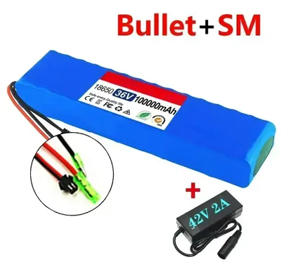 Immagine prodotto di Batteria per scooter elettrico - 10S3P, 36V, 100Ah, batteria agli ioni di litio 18650 - Adatta per scooter elettrici M365 - Con protezione BMS - Ricaricabile - Connettore Bullet-SM