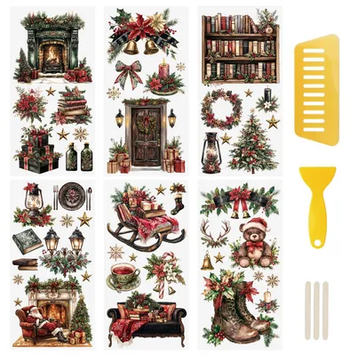Produktbild von Rub-on-Sticker - Wasserfeste Transferaufkleber für Scrapbooking und DIY - 6 Blatt - 15 x 30 cm